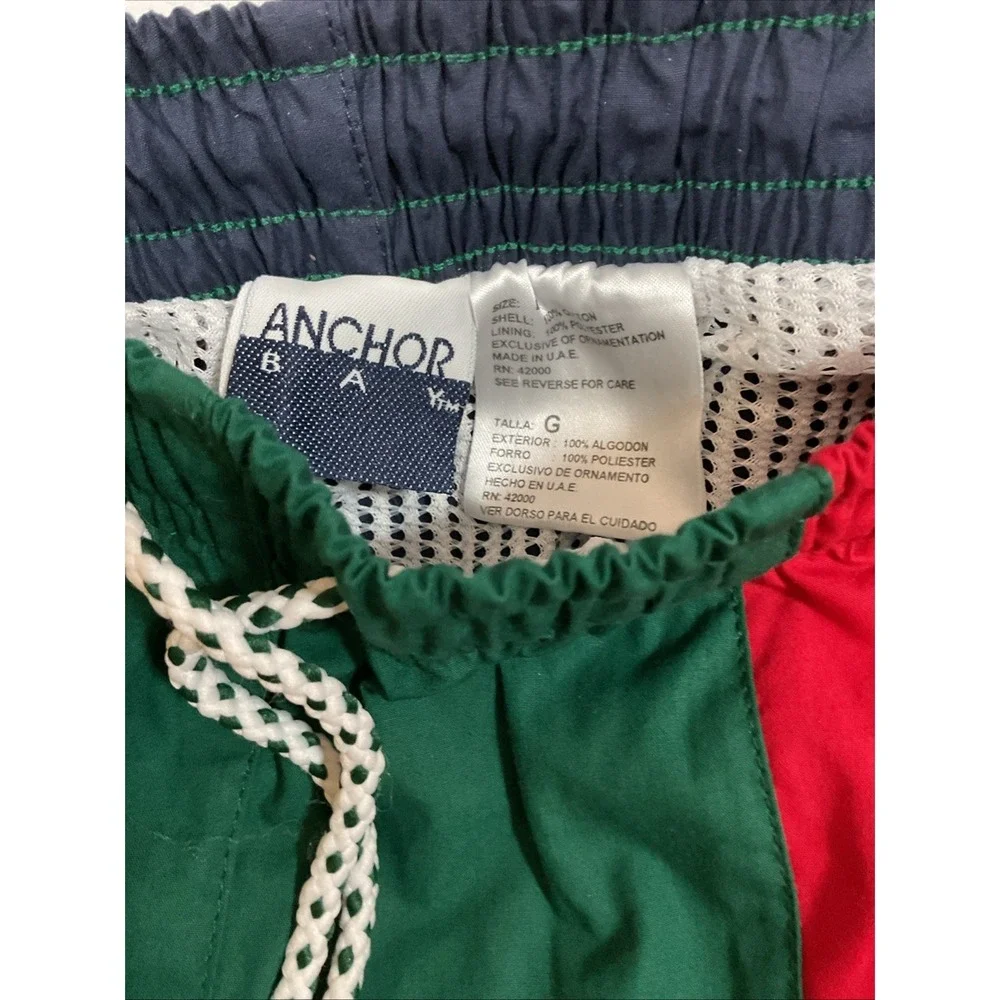NWT Anchor Bay Swim Trunks Large Colorblock Swimsuit Ocean Beach 90s G26‎